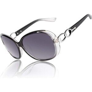 🆕Women Grey Trendy Oversized Sunglasses Ladies UV400 Polarized Big Frame Shades